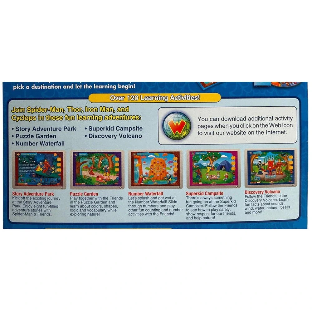 V Tech Whiz Kid CD & Cartridge Marvel Spider-Man‎ & Friends Super National Park